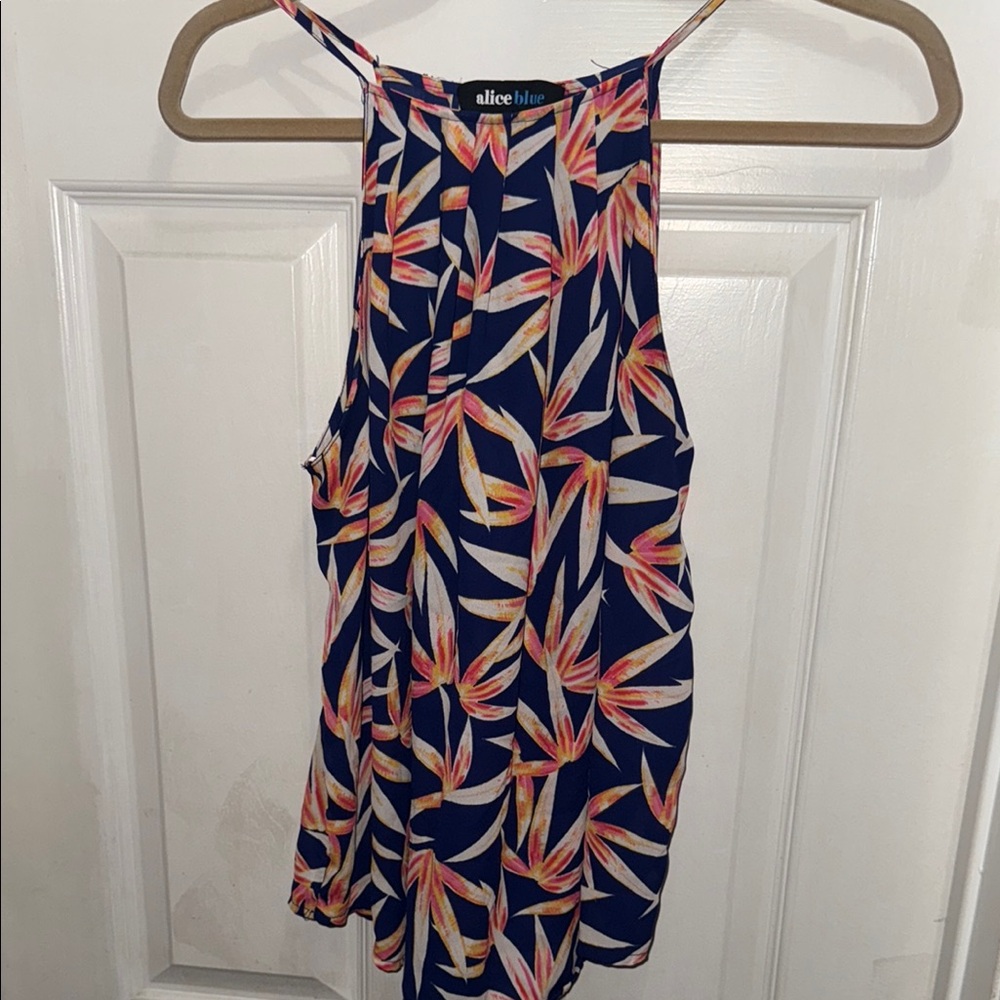 Alice Blue Women's Leaf Print Tank Top